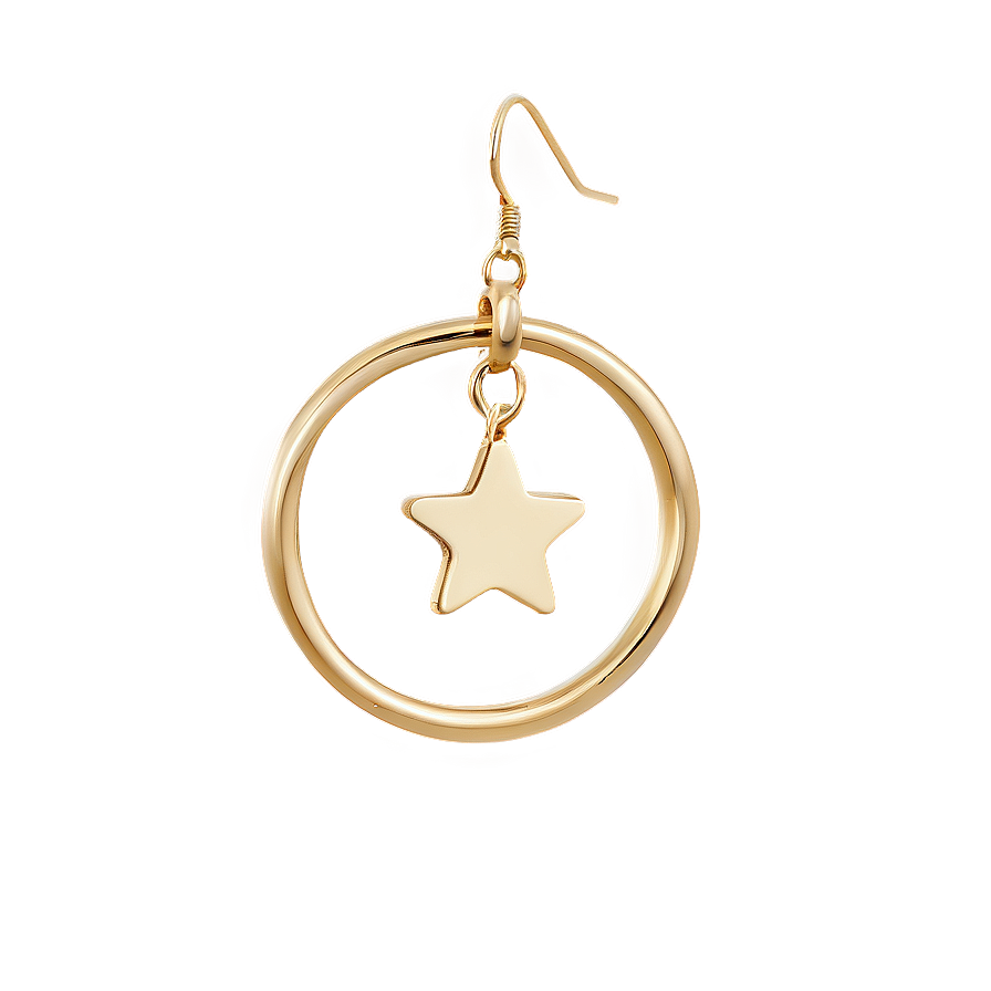 Star Hoop Earring Png Itk2 PNG Image