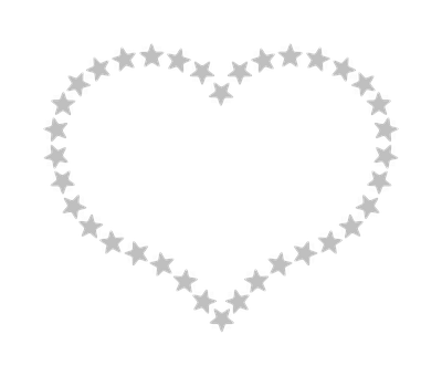 Star Outlined Hearton Black Background PNG Image