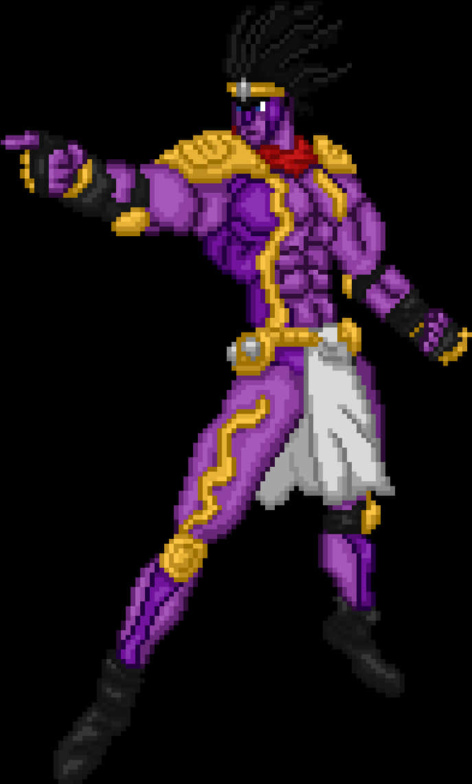 Star Platinum Pixel Art PNG Image