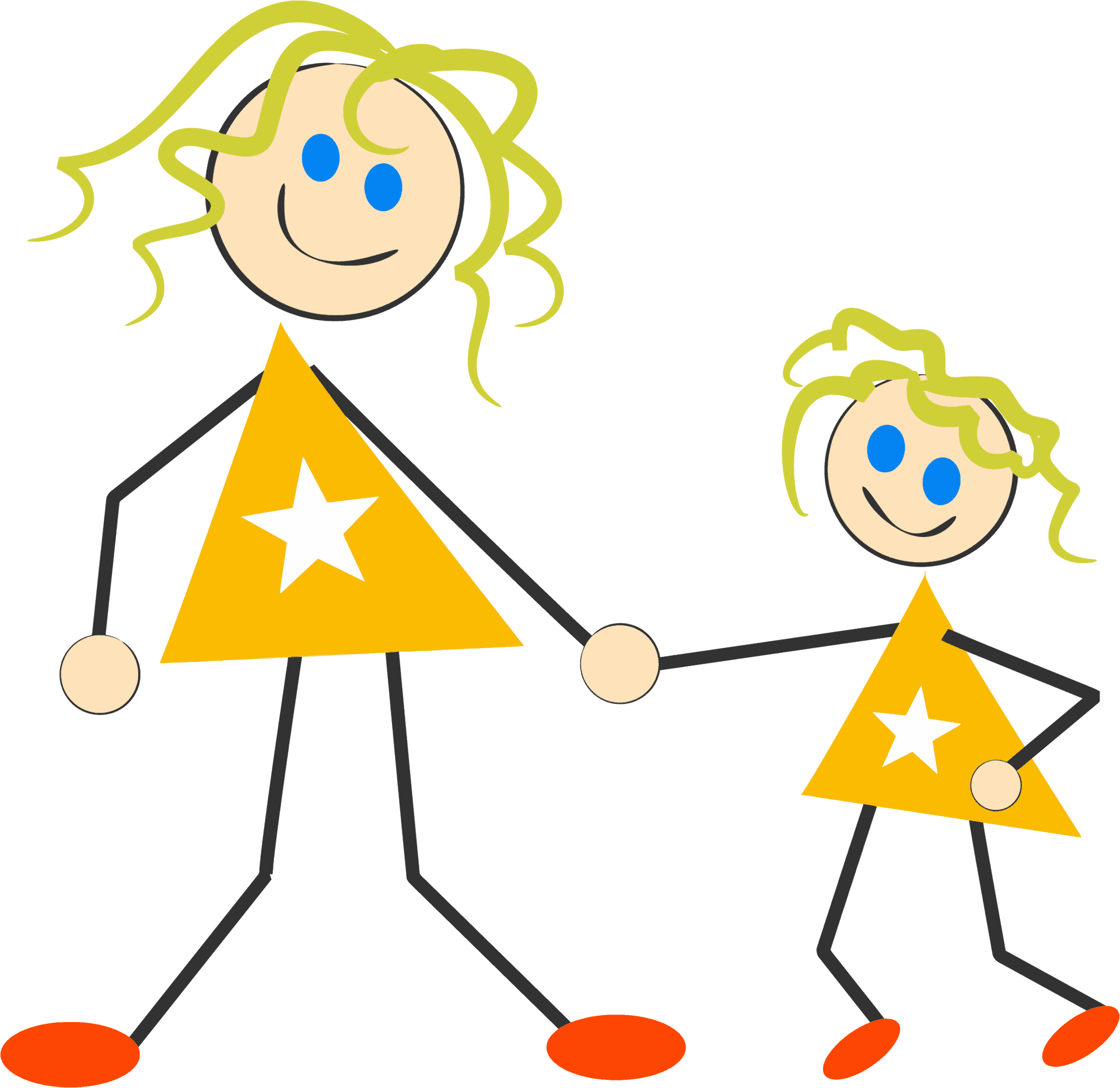 Star Shaped Family Illustration PNG Image