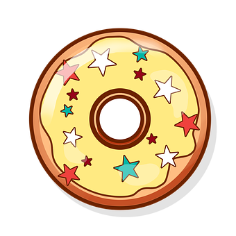 Star Sprinkled Yellow Donut PNG Image