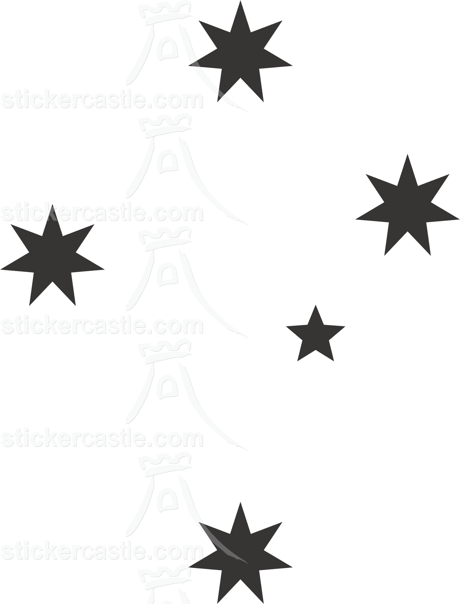 Star Tattoo Pattern Design PNG Image