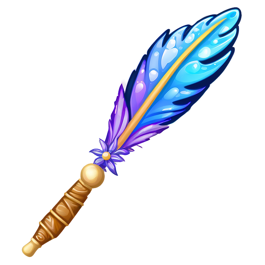 Star Wand With Feathers Png Ptd30 PNG Image