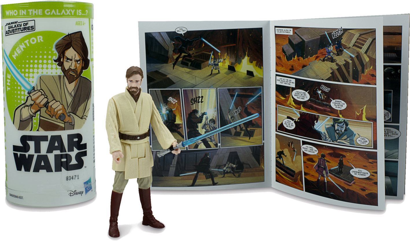 Star Wars Obi Wan Kenobi Action Figureand Comic PNG Image