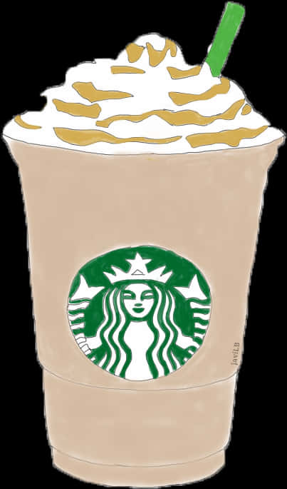 Starbucks Frappewith Whipped Cream PNG Image