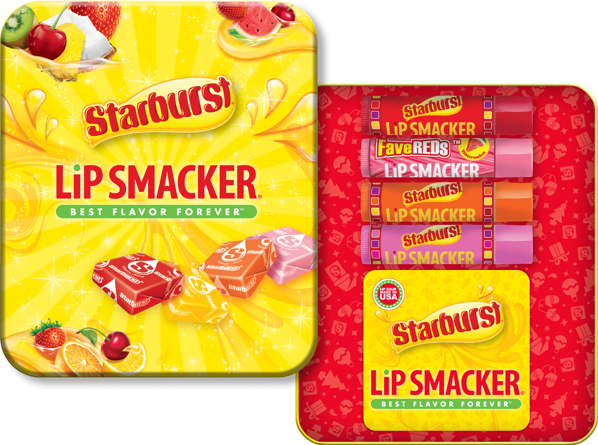 Starburst Lip Smacker Flavored Lip Balm Set PNG Image