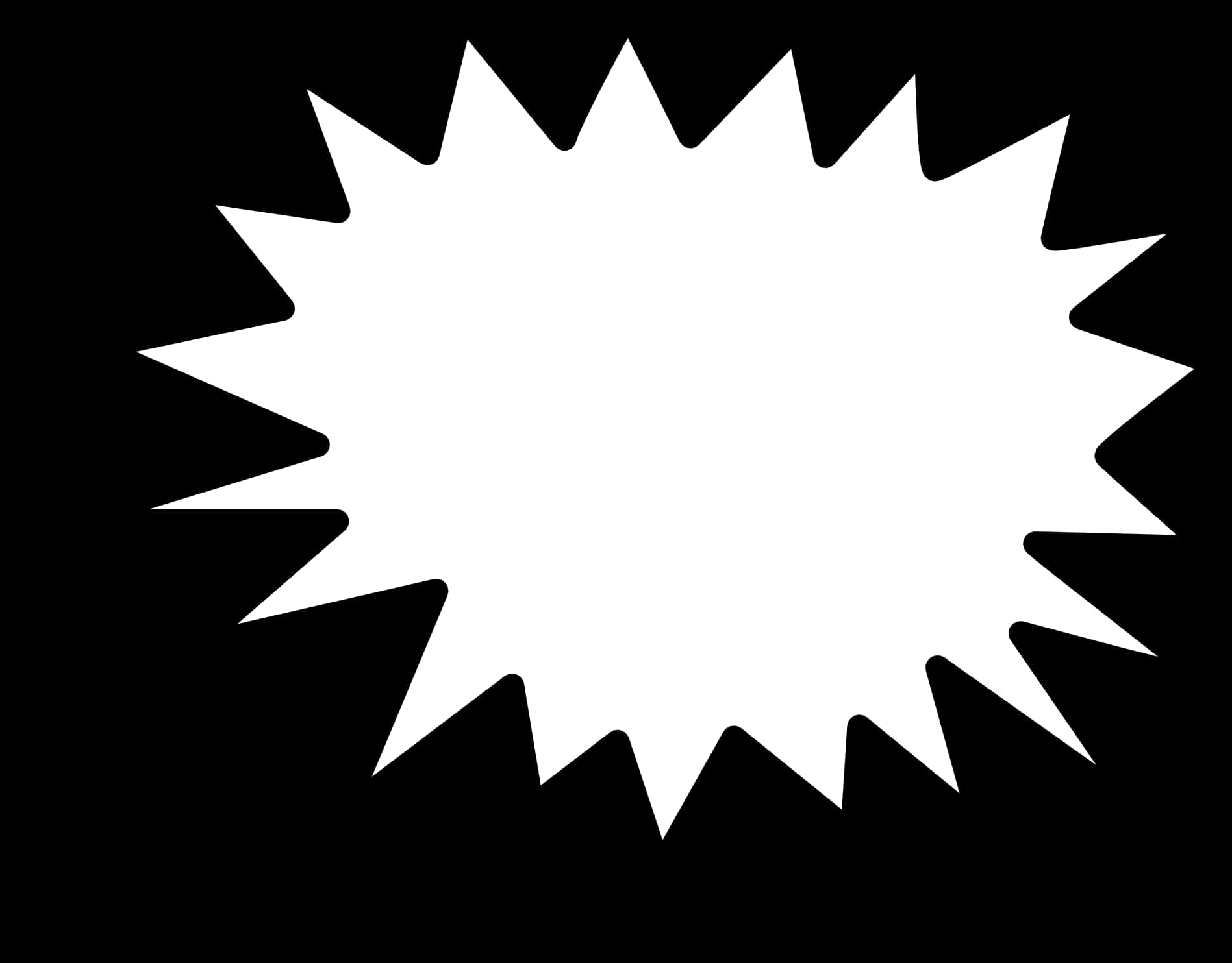 Starburst Shape Blackand White PNG Image