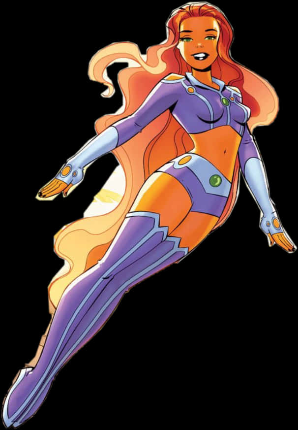 Starfire Animated Character Portrait PNG Image