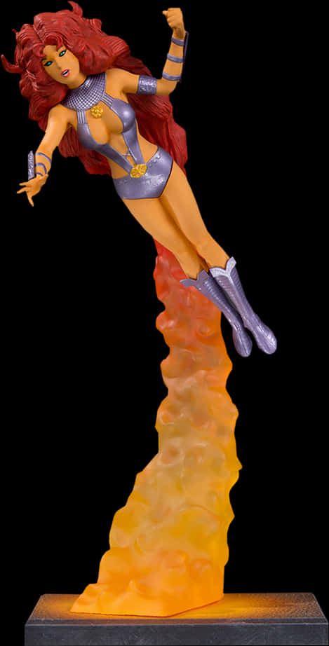 Starfire Statue Ascending Flame PNG Image