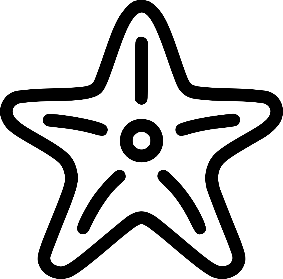 Starfish Outline Clipart PNG Image