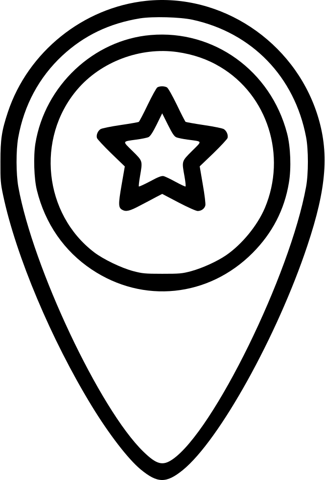 Starred Location Pin Icon PNG Image