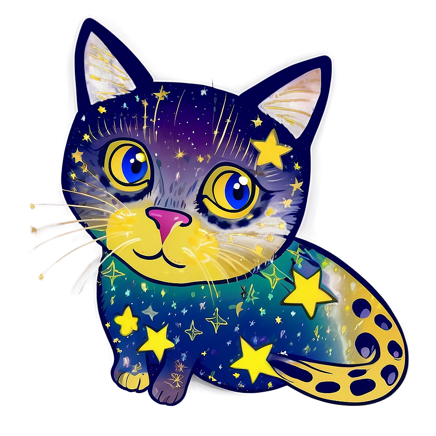 Starry Cat Png 3 PNG Image