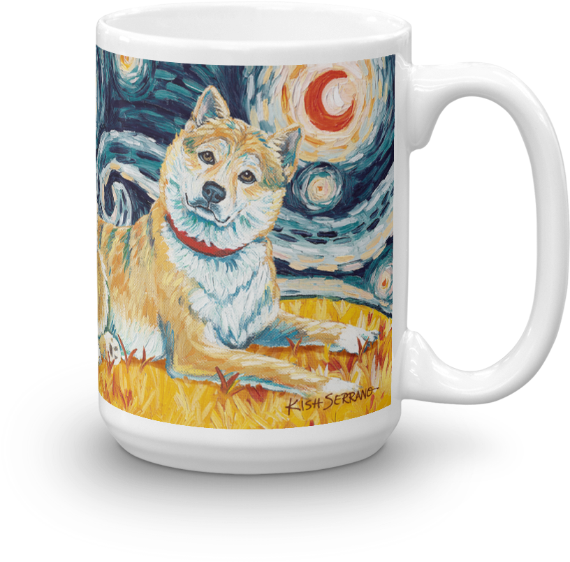 Starry Night Shiba Inu Mug PNG Image