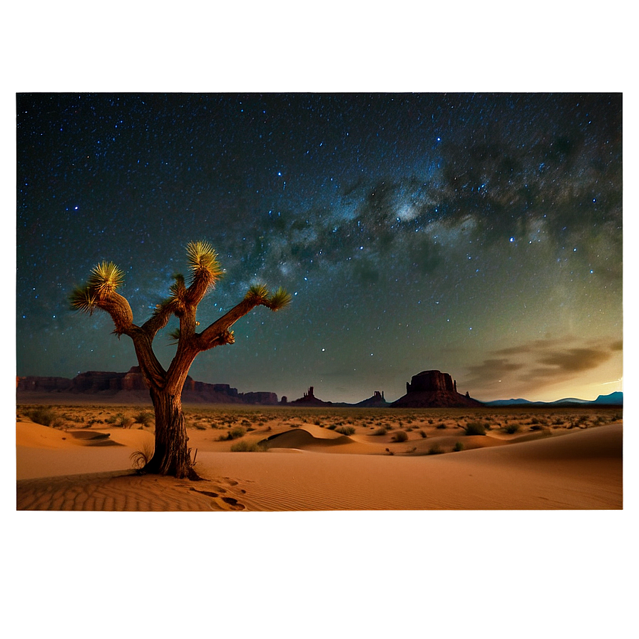 Starry Night Sky Desert Photo Png Ovs PNG Image