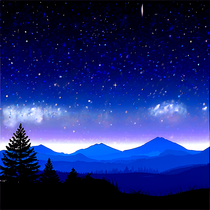 Starry Sky Landscape Png Sdd62 PNG Image