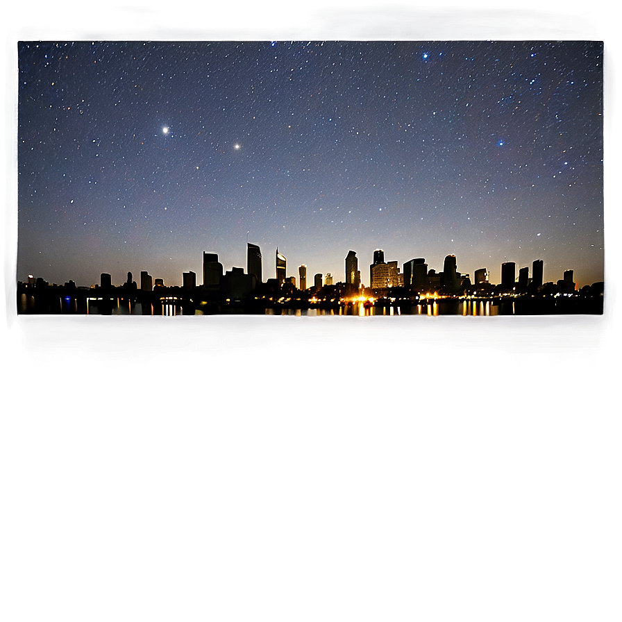 Starry Sky Over City Png Ebb PNG Image