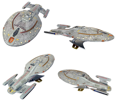 Starship Fleet Various Angles PNG Image