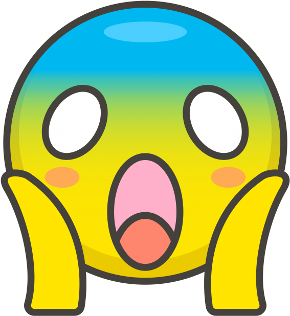 Startled Yellow Cartoon Face PNG Image