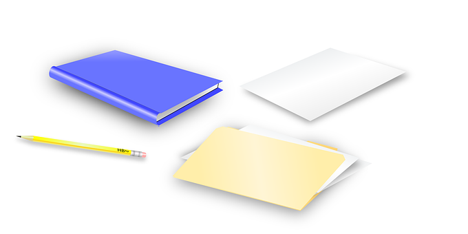 Stationery Items White Background PNG Image