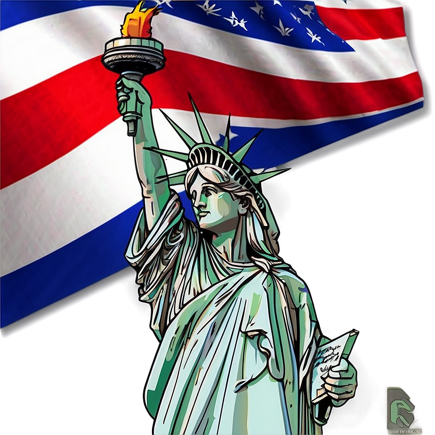 Statue Of Liberty On 4th Of July Png Aqh39 PNG Image