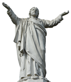 Statueof Robed Figurewith Outstretched Arms PNG Image