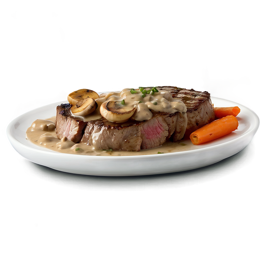 Steak With Mushroom Sauce Png Bqv PNG Image