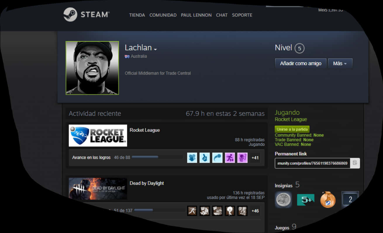 Steam Profile Rocket League Activity PNG Image