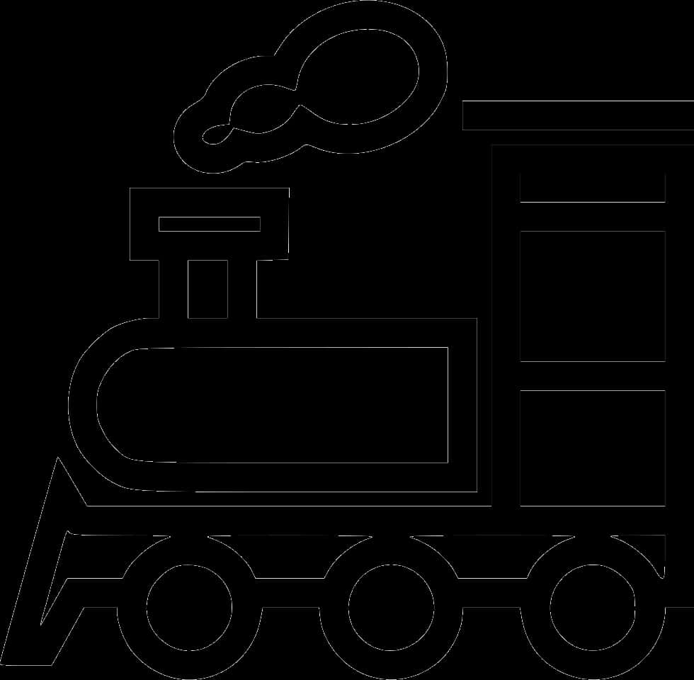 Steam Train Silhouette Outline PNG Image