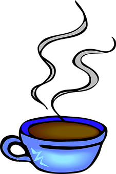 Steaming Coffee Cup Art PNG Image