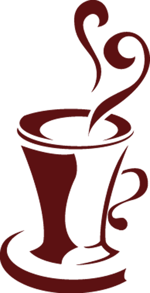 Steaming Coffee Cup Artwork PNG Image