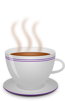 Steaming Coffee Cup Graphic PNG Image