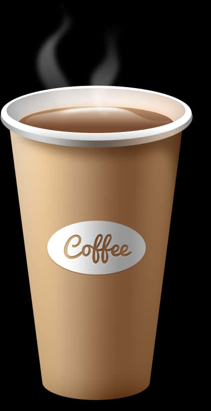 Steaming Coffee Cup Graphic PNG Image