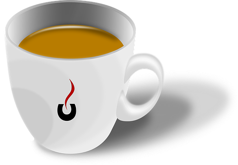 Steaming Coffee Cup Graphic PNG Image