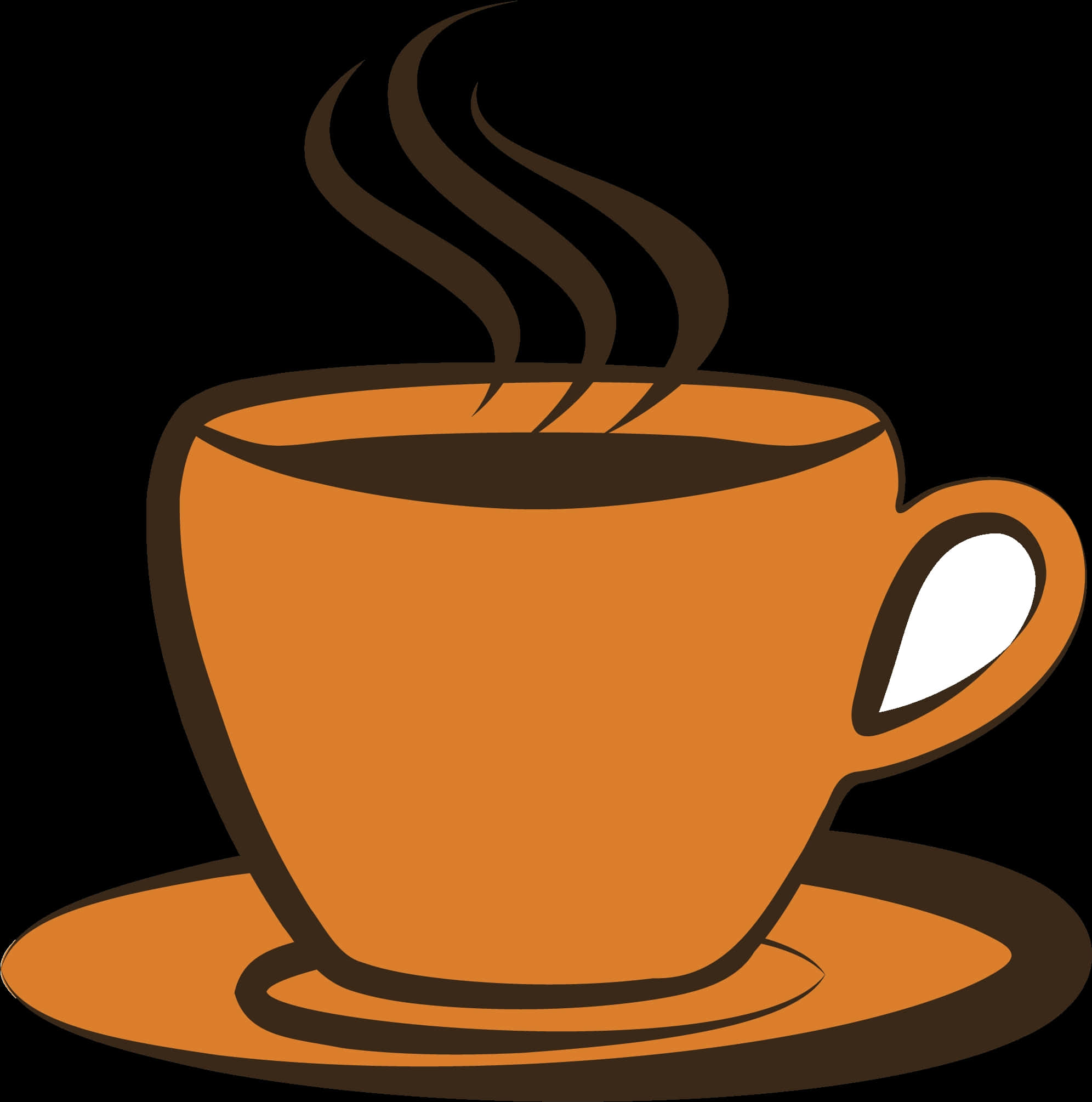 Steaming Coffee Cup Graphic PNG Image