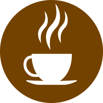 Steaming Coffee Cup Icon PNG Image