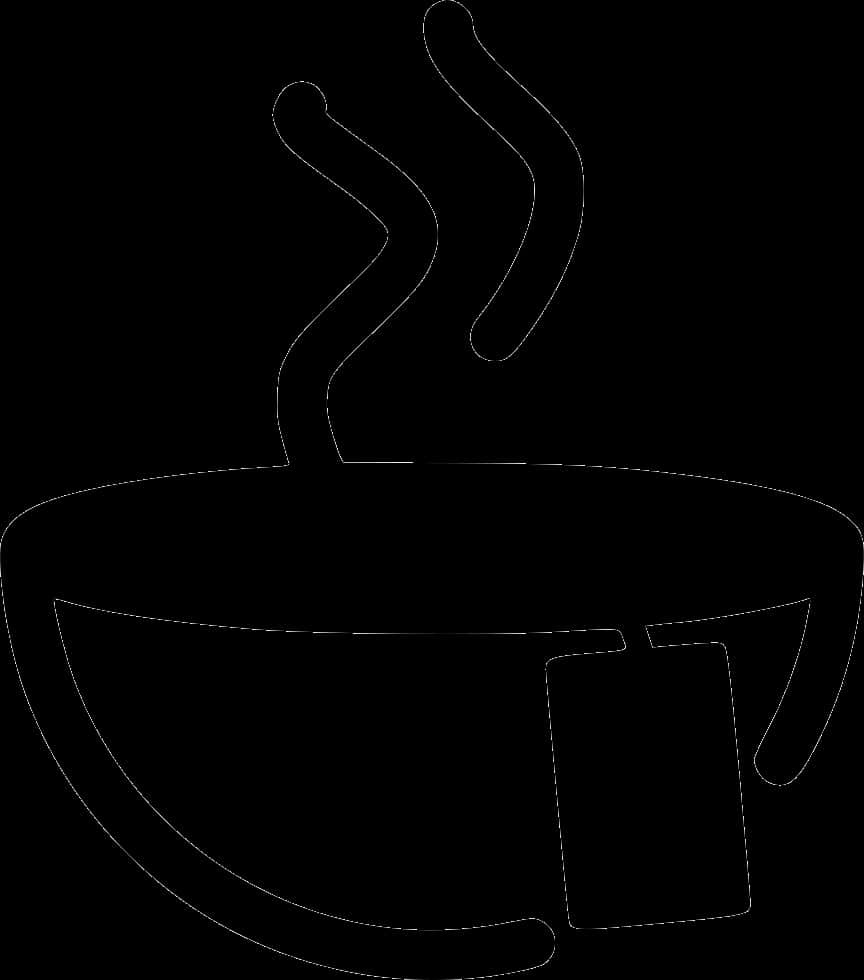 Steaming Coffee Cup Outline PNG Image