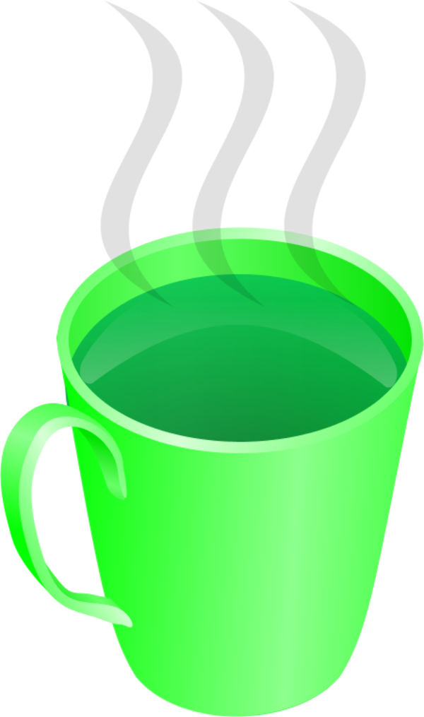 Steaming Green Tea Cup Vector PNG Image