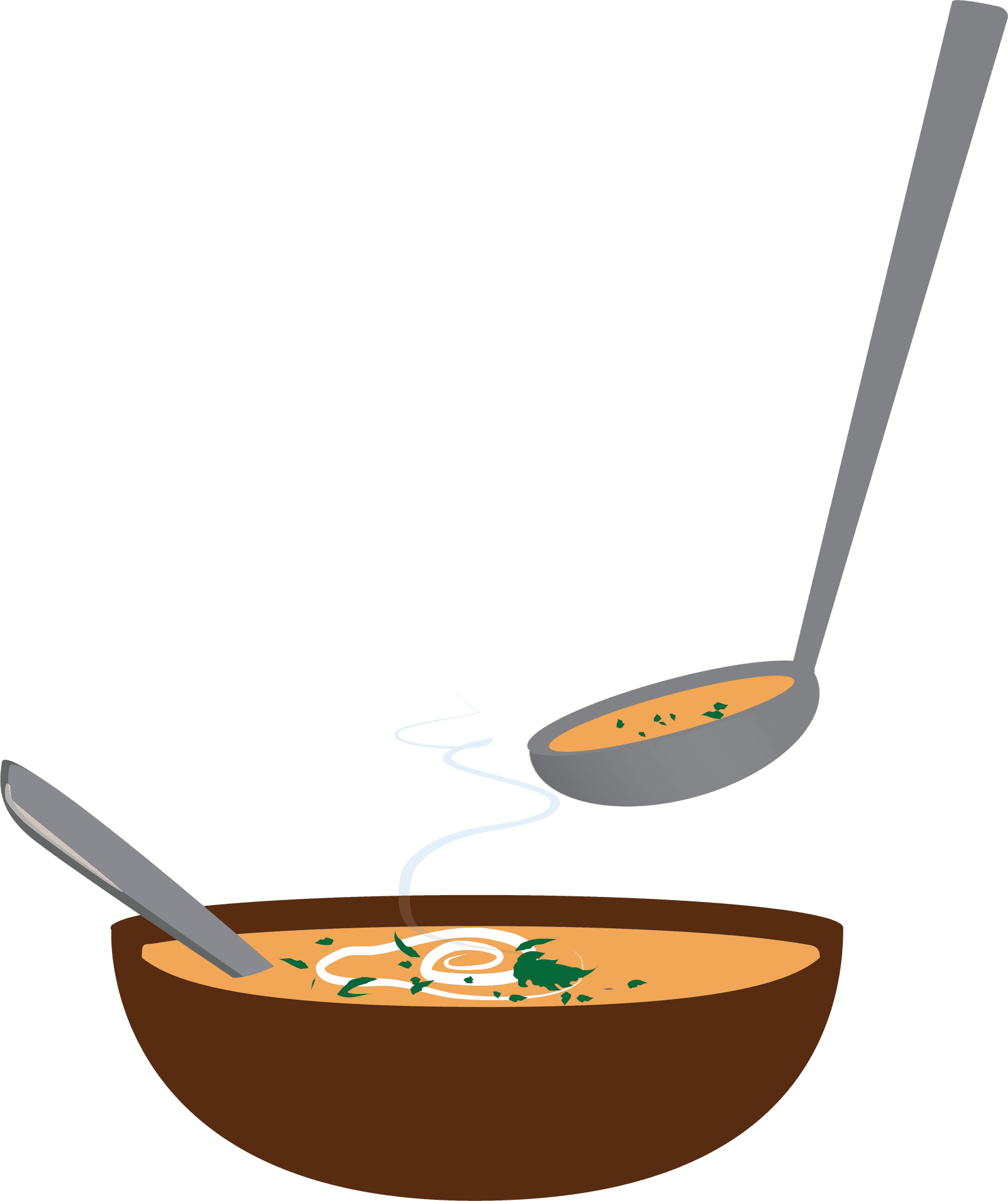 Steaming Soup Bowland Spoon PNG Image