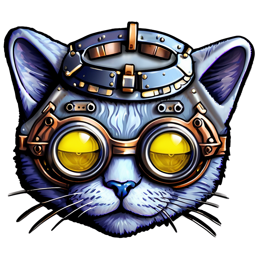 Steampunk Cat Filter Png Soi83 PNG Image