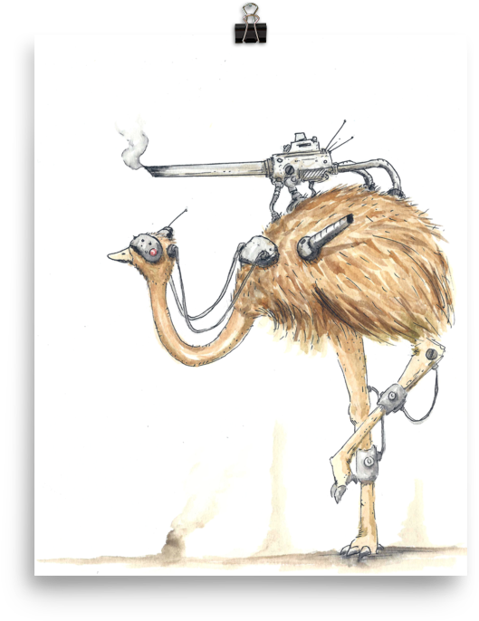 Steampunk Emu Warrior PNG Image