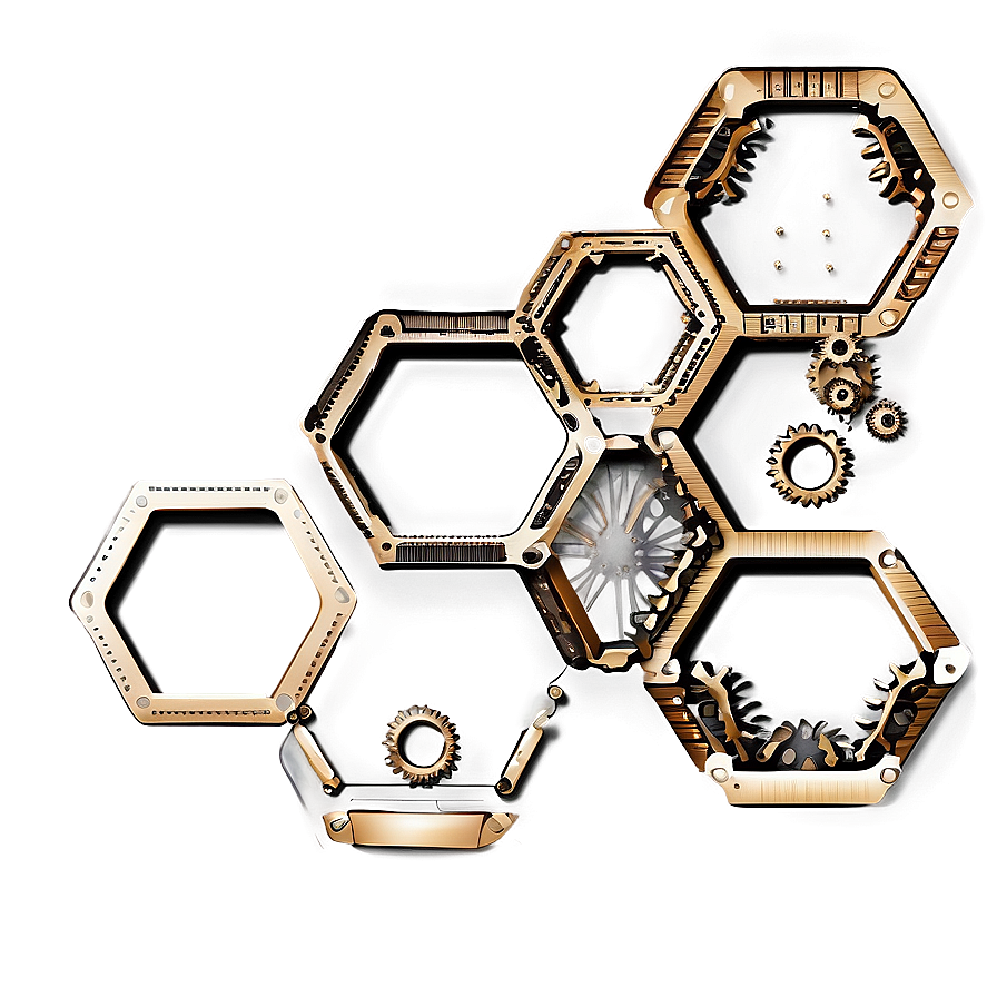 Steampunk Hexagon Pattern Png 93 PNG Image