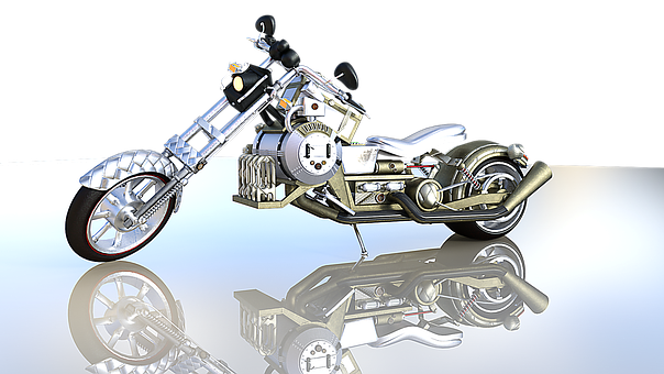 Steampunk Motorcycle Concept PNG Image