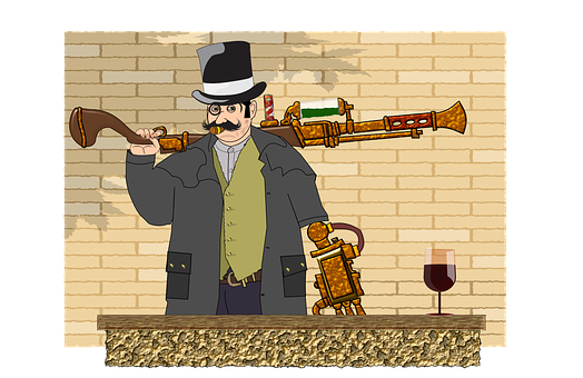 Steampunk Musician Cartoon PNG Image