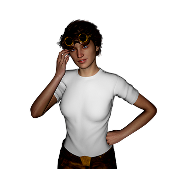 Steampunk Style Woman Portrait PNG Image