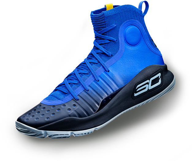 Steph Curry Blue Basketball Shoe PNG Image