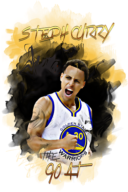 Steph Curry Golden State Warriors Artwork PNG Image