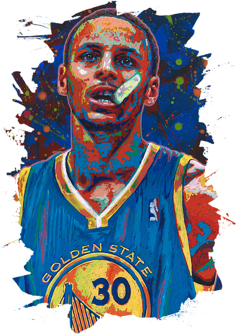 Steph Curry Golden State Warriors Artwork PNG Image