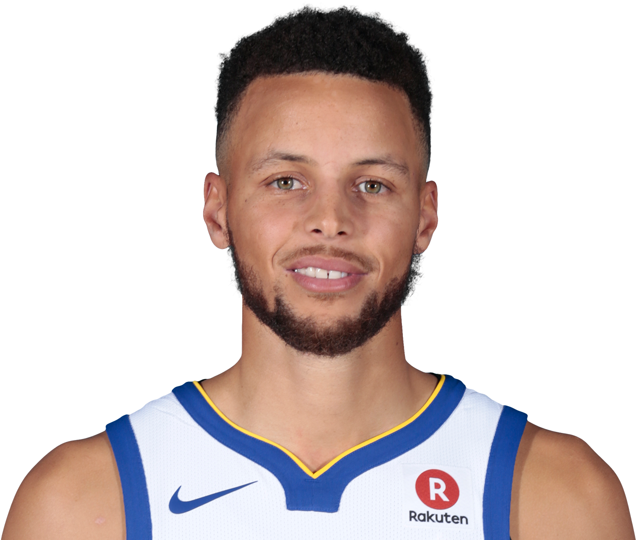 Steph Curry Portrait Basketball Uniform PNG Image