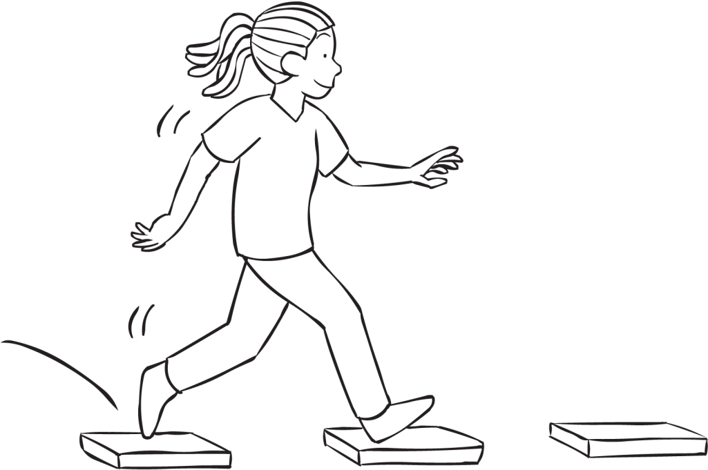 Stepping Stones Exercise Illustration PNG Image