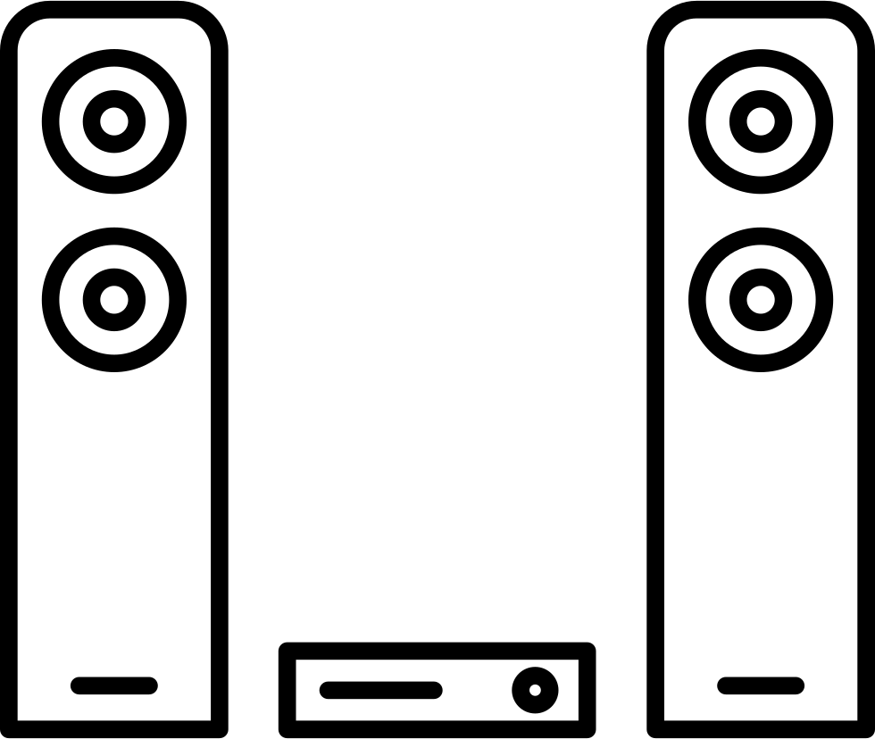 Stereo Speakersand Amplifier Vector PNG Image